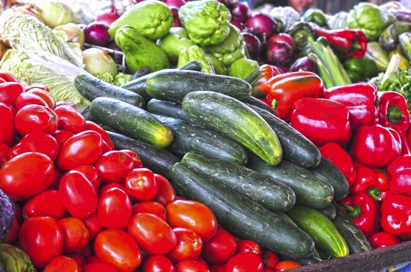 Vegetable sale in a rural latin american market